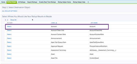 Select Destination Object