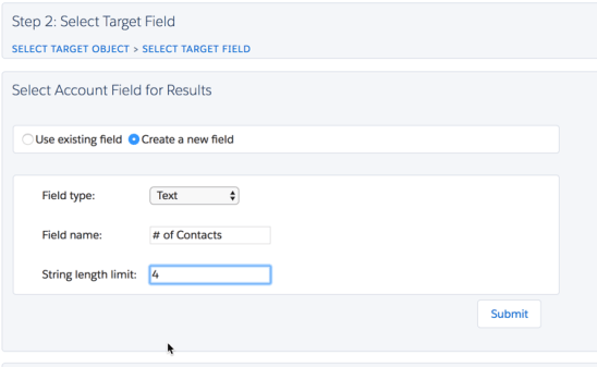 Select destination field