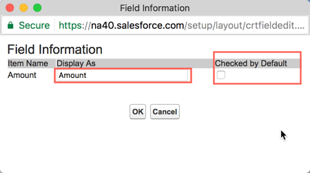 Change label and set Default